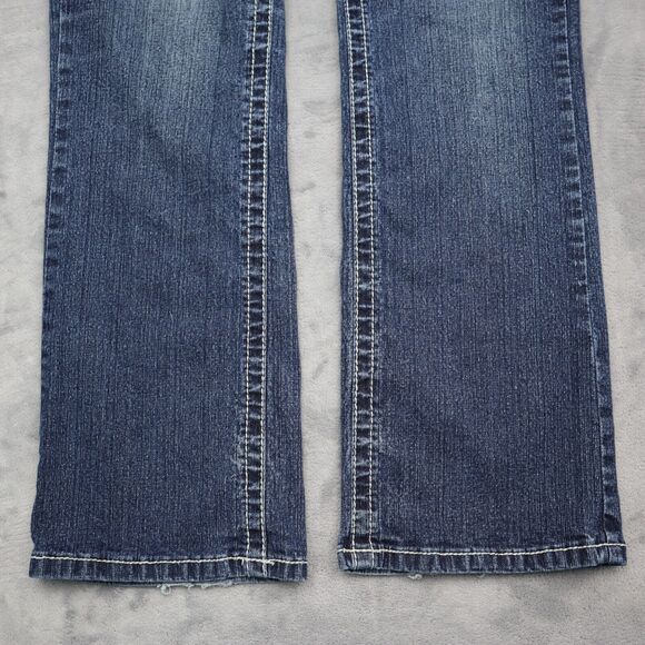 VSH Pants Womens 8 Blue Mid Rise Bootcut Flat Front Button Zip Denim Jeans - Picture 13 of 16